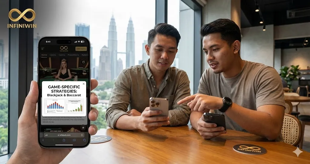 Live casino strategies tutorial showing baccarat and roulette tables