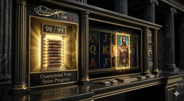 Infographic for Book of 99 Relax Gaming slot guide Malaysia showing the 99-book collection meter progress for guaranteed free spins in 2026.