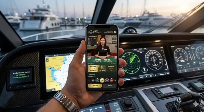 Professional live dealer baccarat interface on a mobile device, showing the best online casino game layout for Malaysian beginners in 2026.