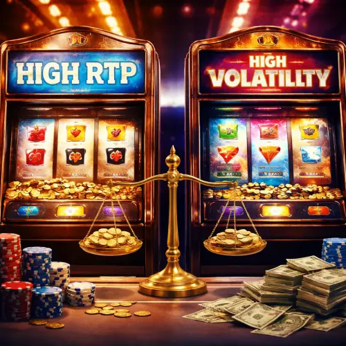 high RTP vs high volatility slots, high RTP slots, high volatility slots, RTP vs volatility